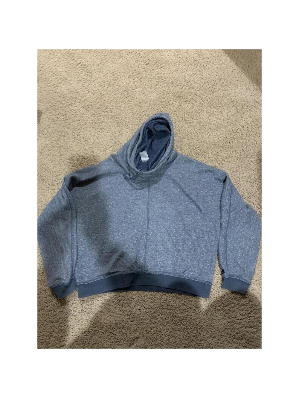 Women's NIKE Cropped sweatshirt hoodie oversized hood XL X Large blue